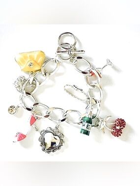 NWOT Cherries, Purse, Watch, Martini Glass + More Darling Charm Bracelet